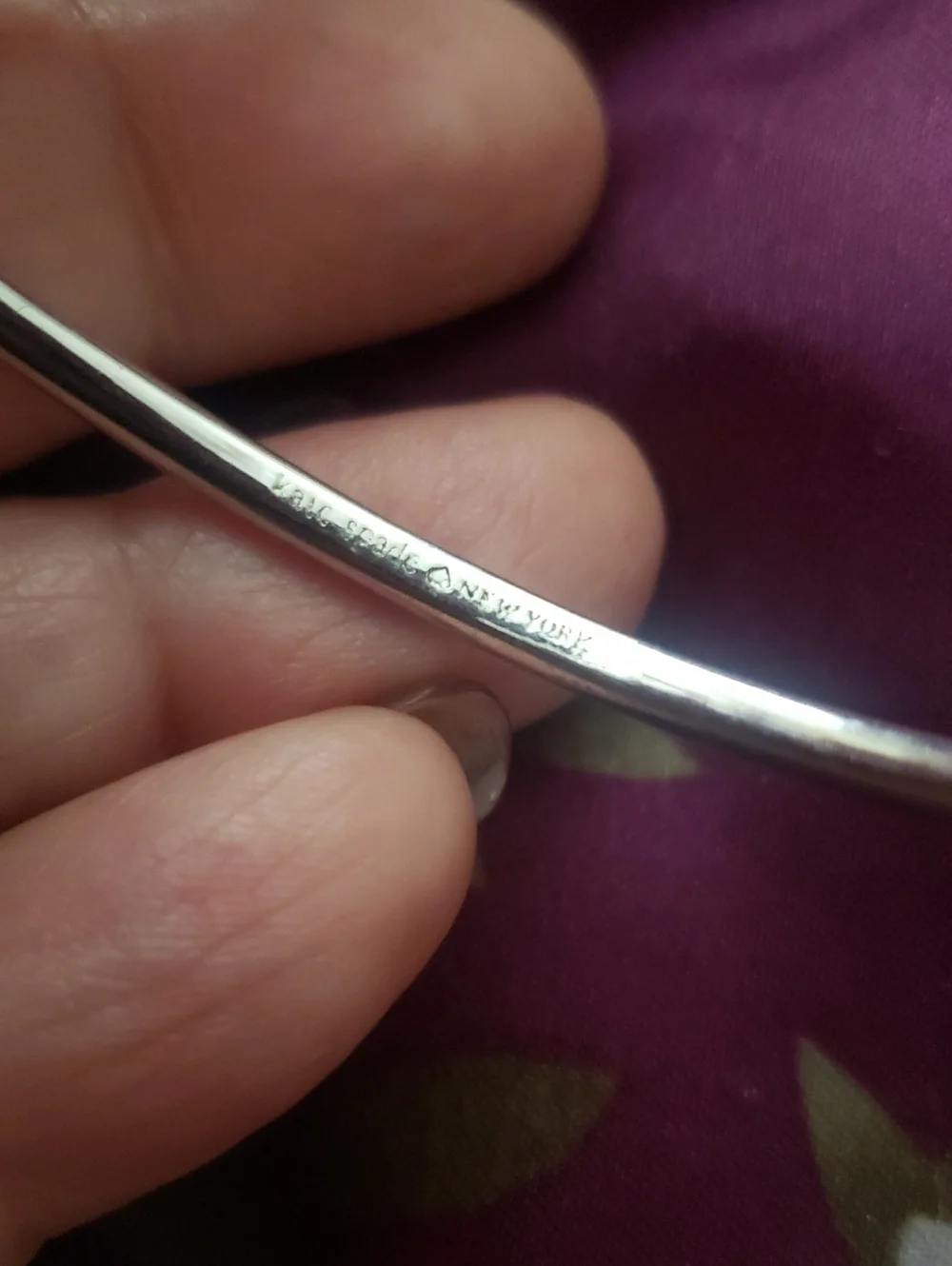 Kate Spade New York Silvertone Bangle With Small Bow - Picture 6 of 7